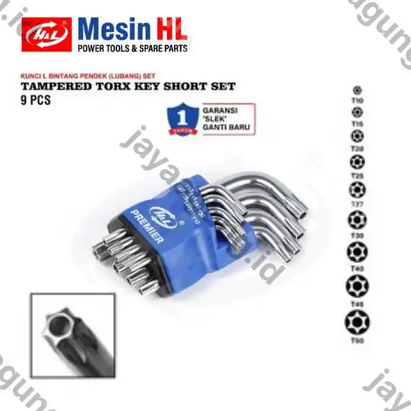 KUNCI L SET TORX PENDEK H&L 9PCS (HHTT0004)