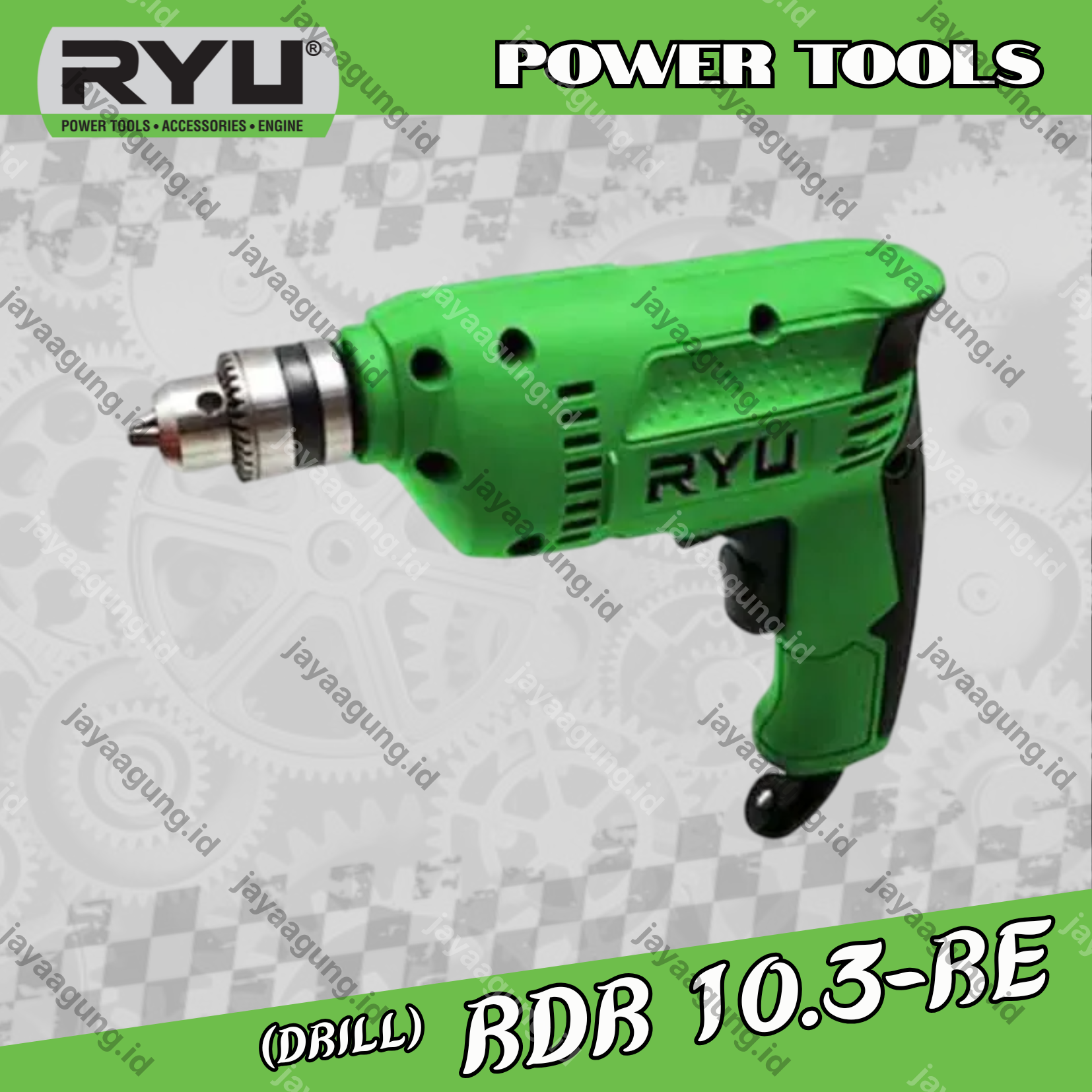 DRILL RYU RDR 10-3RE-PRO1 W/ACCESSORIES