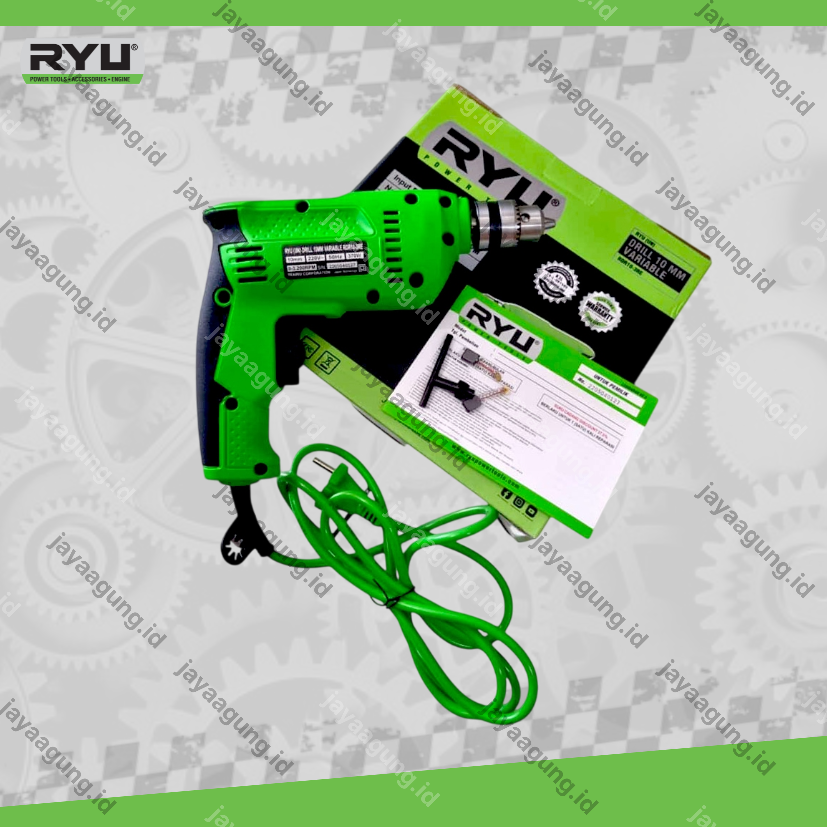 Gambar DRILL RYU RDR 10-3RE-PRO1 W/ACCESSORIES ke-2